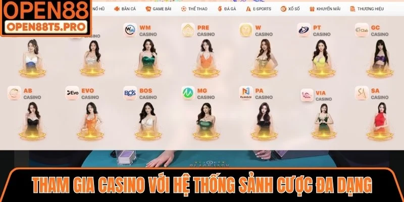 Hệ thống sảnh cược đa dạng