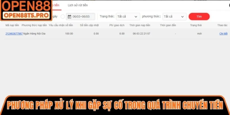 Phương pháp xử lý khi gặp sự cố trong quá trình chuyển tiền
